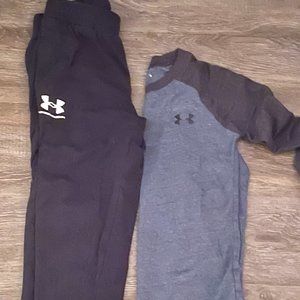 Boys size 7 Under Armour Long Sleeve Tee and jogger